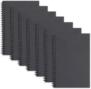 थोक FSC पर्यावरण के अनुकूल पत्र/A4 डिवाइडर 240 छिद्रित पृष्ठों प्लास्टिक काले कवर सर्पिल नोटबुक