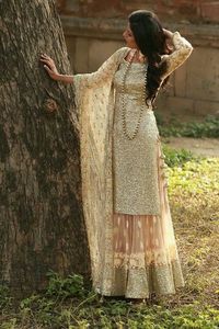 Classy Indian/Pakistani-Party-Wear-Stylish lehenga long top Dress with beautiful applique work for Party/ Wedding =2020 - Product Image 2
