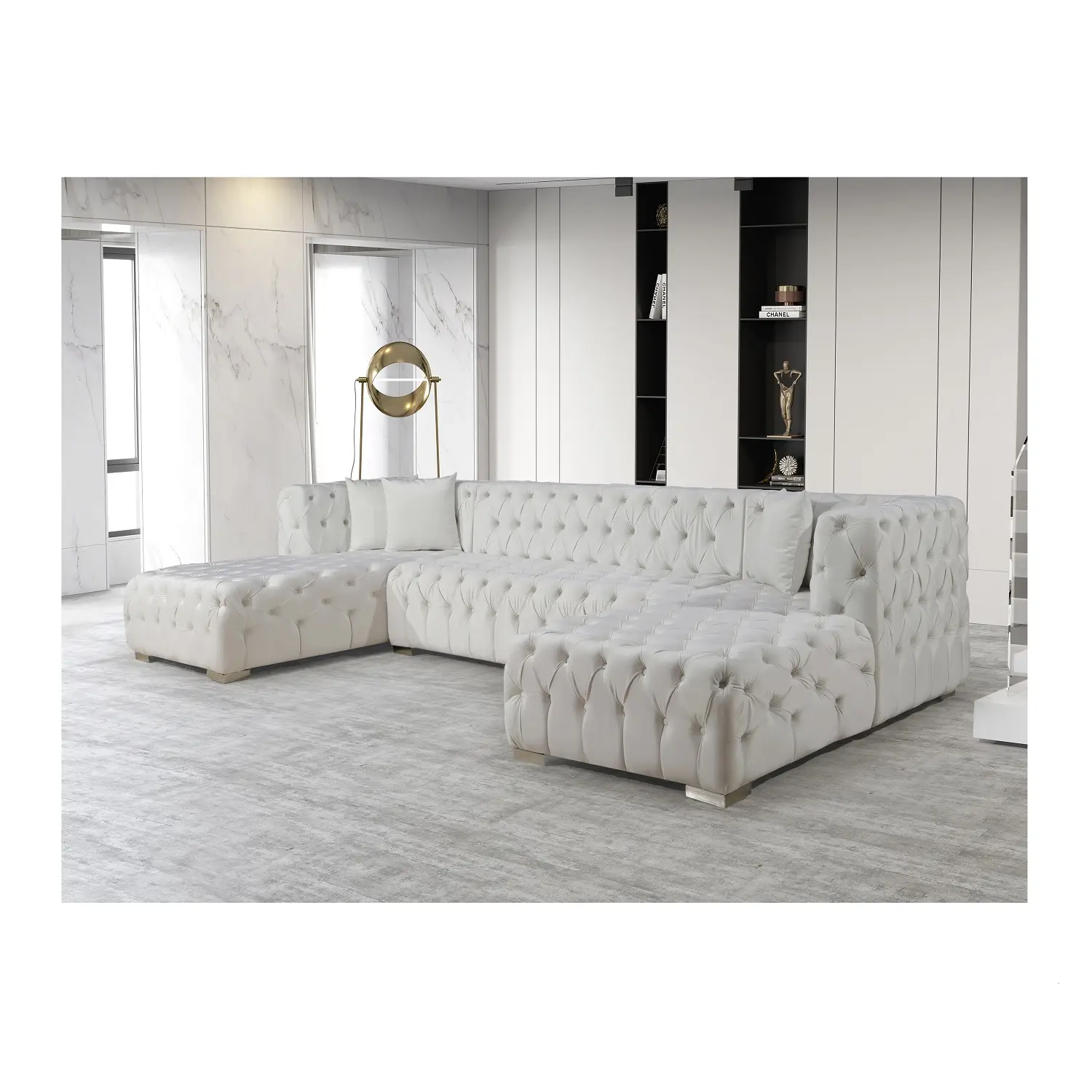 Dibuat Di Turki Indah Kerajinan Tangan & Mewah Sofa Kancing Dalam Kualitas Menakjubkan Sofa Chaise Sudut Chesterfield New York