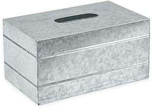 Cubierta de caja de pañuelos rectangular galvanizada de granja rústica de metal | Construcción de calidad El acento de granja cálido perfecto para ti - Product Image 2