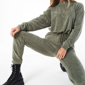 Breathable High Quality Customized Logo Printing New Design Fitness Gym Wear Women Velour <b>Tracksuit</b> On Sale - Product Image 1