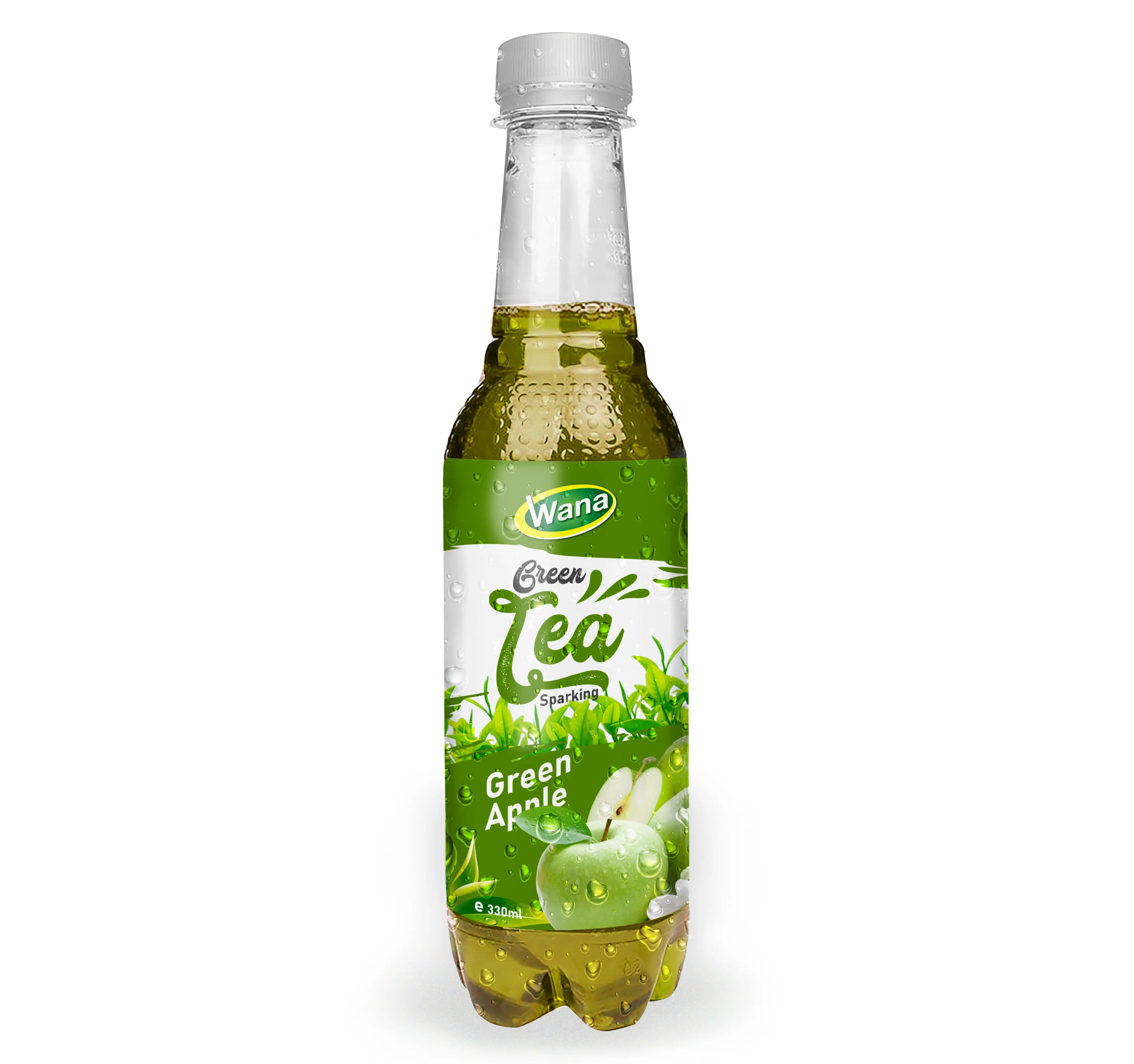 [OEM/ODM] Premium Carbonated Green Tea 330ML PET Bottle with Apple Flavor