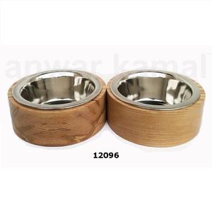 Bol en bois pour animaux, pour chien et chat, en acier inoxydable, nouvel arrivage de - Product Image 1
