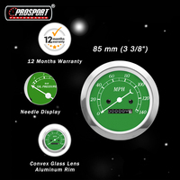 Kit Gauge Seri Klasik 85mm 52mm Warna Hijau Jarum Putih 6 Meter Termasuk Speedometer Mekanik Tachometer Temperatur Air Volt