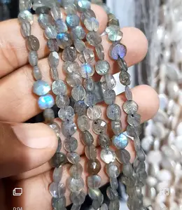 Natural Multi Flashy Labradorite Round Faceted Beads Gemstone Strands