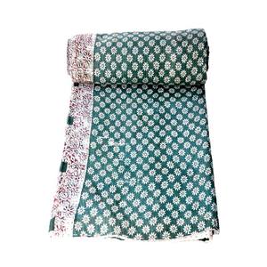 Indian Handmade Vintage Kantha Quilt Reversible Cotton <b>Blanket</b> Kantha Bedding <b>Bed</b> Cover Hand Weaving - Product Image 4