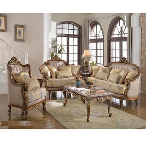 Juego de Muebles de Madera de Teca para Sala de Estar, Estilo Victoriano Elegante, Sofá Europeo Antiguo de 6 Plazas, Tamaño y Color Personalizables, Alta Calidad - Product Image 1