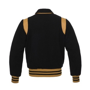 Winter Street Fashion Men's Wool Body and Leather Fashion Panel Men / Female Varsity Jackets & <b>Coat</b> OEM Services - Product Image 4
