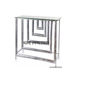 Fancy Buffet Metal Marble Top Large Centerpiece Hot <b>Sale</b> Console <b>Table</b> Hand Casted Metal Base & Marble White Top Console <b>Table</b> - Product Image 6