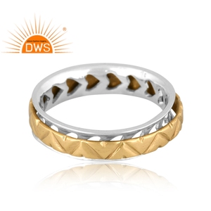 925 Fine Sterling Silver <b>Spinner</b> Statement <b>Ring</b> Jewelry With Two Tone Plating For Women Gift For Her - Product Image 3