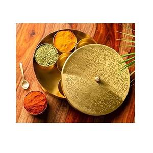 Nuevo aspecto, caja de especias de hierro de estilo indio, contenedores de almacenamiento, caja redonda decorativa de Masala, contenedor de especias hecho en India - Product Image 3