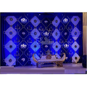 ฉากหลังแต่งงานผนังเทียนหรูหราเวทีที่งดงามตกแต่งงานแต่งงานเทียนฉากหลังน่ารักแผนกต้อนรับเวทีผนังเทียน - Product Image 1