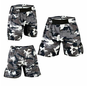 กางเกงขาสั้นมวยไทยขาสั้นผ้าโพลีเอสเตอร์สำหรับผู้ใหญ่ MMA แบบเรียบๆปักโลโก้ได้ตามต้องการ - Product Image 2