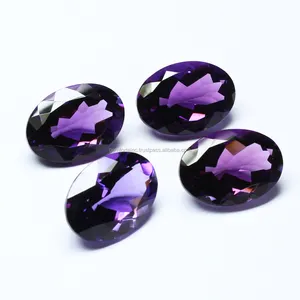 Batu permata Amethyst Natural longgar bentuk Oval, Amethyst 12X10MM dikalibrasi batu permata longgar kualitas AAA ungu