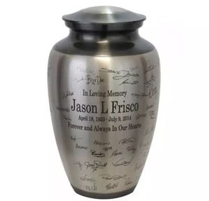 Urna de cremación blanca con bandera americana, urna de Color conmemorativo para cenizas humanos, suministros funerarios para adultos, al por mayor - Product Image 4