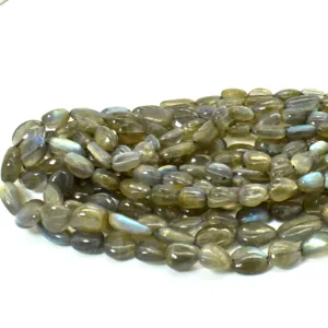 Натуральные лабрадоритовые бусины, ожерелье из драгоценных камней, Гладкие бусины для украшений.