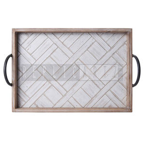 Bandeja de madera para servir alimentos de diseñador, bandejas para aperitivos, alimentos, bebidas, agua, bienvenida a los invitados - Product Image 1