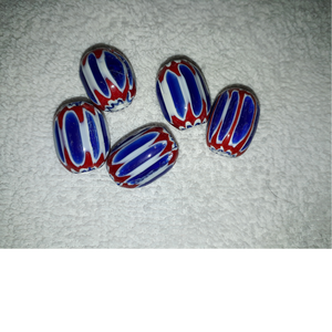 ลูกปัดแก้วลายบั้งสีน้ำเงินออกแบบได้ตามต้องการสำหรับทำเครื่องประดับนักออกแบบและงานฝีมือจำนวนมาก - Product Image 1