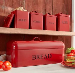 Contenedor de almacenamiento de estilo vintage en metal galvanizado Diseño sombreado multicolor Decoración perfecta para el hogar Soluciones de organización con estilo - Product Image 3