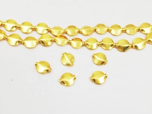 Cuentas redondas de cobre chapadas en oro de 10mm - Product Image 2