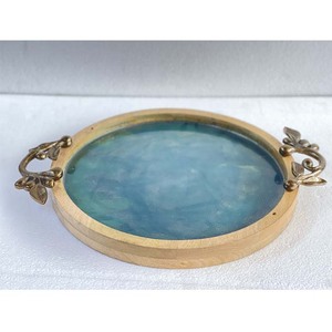 Round Meena Wood Tray With Handle Hotel Restaurant Super Market Wedding Bulk Quantity Hot Selling Export Quality Made in India - Product Image 3