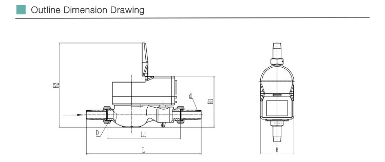 15mm~25mm Nb-iot Water Meter Brass Dry Dial/screw Type Body Domestic Residential
