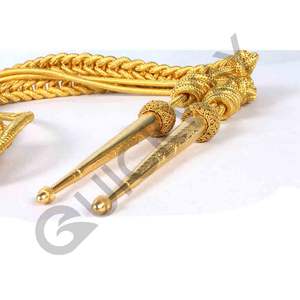 ขายส่งเครื่องแบบพิธีการ Aiguillette และอุปกรณ์เสริมสีดําทองแบบกําหนดเองพร้อมเคล็ดลับสีทอง - Product Image 5