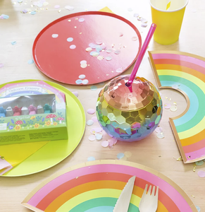 Gobelet à bille en acrylique arc-en-ciel, 20oz, avec paille, pour <span class=keywords><strong>la</strong></span> fête, tasse de voyage en or rose, pour boisson, disco - Product Image 3