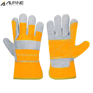 Guantes de trabajo industriales de cuero dividido de vaca de alta calidad, guantes de transporte de jardinería canadienses de moda, función antiimpacto - Product Image 1
