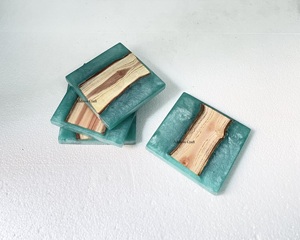 Custom Resin <b>Placemat</b> Drinkware Resin <b>Wood</b> Epoxy Tea Coaster Drinking Coaster Mats and Pads Home Hotel Tableware Resin Coaster - Product Image 4