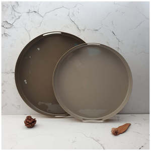 Plateau en bois et émail, 15.7 "x 9.5", 12 pièces, bleu/blanc - Product Image 5