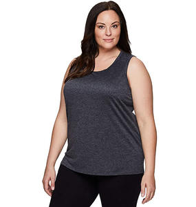 Grande taille Color Block vêtements de sport personnalisés respirant coton dos nageur femme grande taille débardeur d'entraînement en coton/fibre de bambou - Product Image 3