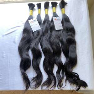 Cabello humano remy virgen indio sin procesar, mechones de pelo suave y suave de la mejor calidad, 100% sin procesar, 10 "a 32" - Product Image 1