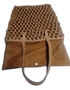 Sacs à main fourre-tout tissés en cuir véritable pour femmes avec fermeture ouverte Logo personnalisé - Product Image 3