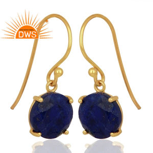 Boucles d'oreilles Lapis-Lazuli naturelles en pierre précieuse, plaqué or 14k, 925 argent, vente en gros, livraison gratuite - Product Image 2