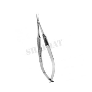 Portaagujas Manual Castroviejo de 14 cm con inserto de carburo de tungsteno, diseño curvo, base de instrumento quirúrgico - Product Image 5