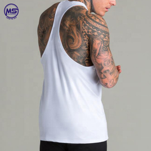 ที่กำหนดเอง100% ผ้าฝ้ายแขนกุดสีขาวสนผู้ชายเสื้อกล้ามเพาะกายสำหรับโรงยิมในขายส่งราคาโรงงาน - Product Image 3