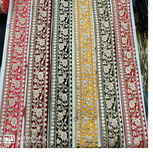 ชุดแต่งงานผ้าโปร่งบางสีต่างๆผ้าลูกไม้ทำจากผ้าโปร่งบางลายดอกไม้ปักลายดอกไม้แบบชนเผ่าอินเดีย - Product Image 5