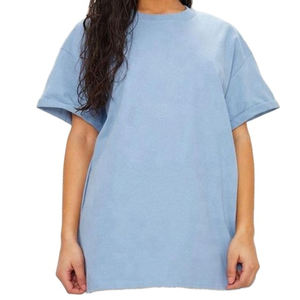 Camisetas de algodón con cuello redondo para mujer, ropa de gran tamaño con logo personalizado, color blanco, gran oferta, precio barato - Product Image 4