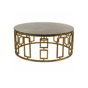 Reena Export Hot Selling Premium Metal Design Hot Sell Marble Top Gold Plated Handmade <b>Round</b> <b>Table</b> - Product Image 5