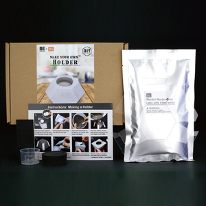 เชิงเทียนคอนกรีต DIY ตกแต่งบ้าน รูปทรงหกเหลี่ยม สีเทาด้าน - Product Image 3