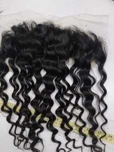 Cheveux vierges Deep Curly Frontal 13x6 100% cuticules alignées, tissage de cheveux bruts sans perte de cheveux, paquets de cheveux indiens et fermeture - Product Image 5