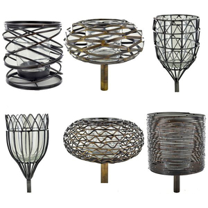 Multi Color Modern <b>Metal</b> <b>Garden</b> Stake Tea Light Candle Holders by Chaman India - Product Image 6