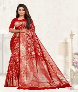 महिलाओं के परिधान शुद्ध नरम लीची रेशम बुनाई के साथ काम सभी से अधिक डिजाइन के लिए भारी साड़ी साड़ी शादी और विशेष अवसर