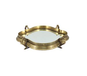 Hot Selling Hotel Metal Serving Tray With Silver Polished Round Modern Luxury <b>Mirror</b> Tray - Product Image 3