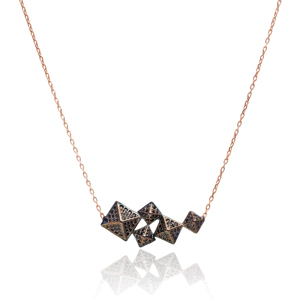 Collar con abalorio geométrico minimalista para mujer, joyería turca de Plata de Ley 925, moda para mujer - Product Image 1