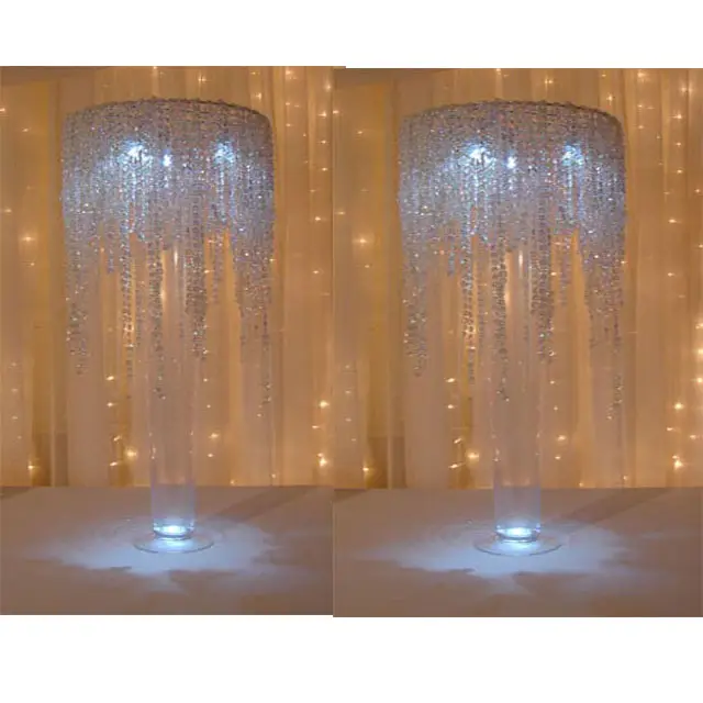 Pièces centrales en cristal, pour mariage, Center de Table, en cristal, suspendu, décoration, pour mariage indien