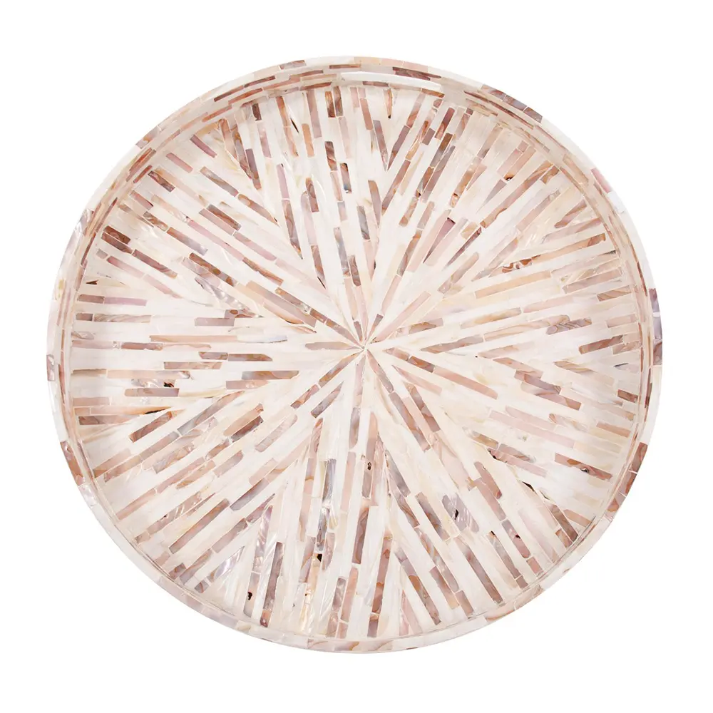 Lacquer Tray Inlaid With Mother Of Pearl Decor Home, Round Serving Tray From Wood Wholesale