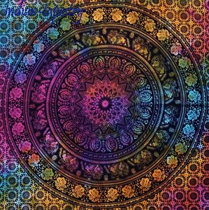 Tapisserie indienne amoureux 7 Chakra éléphant Mandala psychédélique tie-dye tenture murale multicolore bohème imprimé tapisseries - Product Image 5