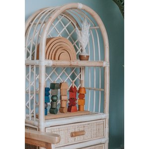 Armario de mimbre hecho a mano para niños, mueble de ratán con cajones - Product Image 2